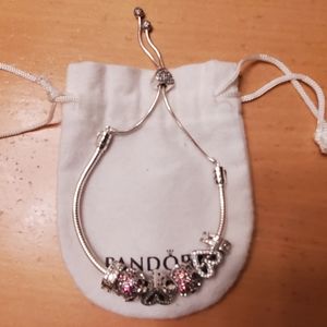 Authentic Pandora Heart Charm Bracelet